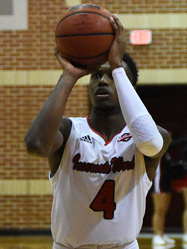 Incarnate Word's Christian Peevy is 50-of-55 (90.9 percent) on free throws through the first 10 games of the season. The Cardinals are 171-of-208 (82.2 percent) as a team through 10 games. - photo by Joe Alexander