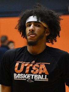 UTSA's Jhivvan Jackson shoots around before the Roadrunners' game against Oklahoma on Monday, Nov. 12, 2018. The sophomore guard has not played yet this season while he rehabs from an injury he suffered last season. - photo by Joe Alexander