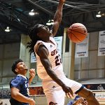 UTSA guard Keaton Wallace throws down a dunk in the second half of the Roadrunners' 100-67 victory over Florida International on Thursday at the Convocation Center. - photo by Joe Alexander