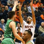 Jhivvan Jackson. UTSA lost to Marshall 82-77 Saturday in the Roadrunners' final home game of the season at the UTSA Convocation Center. - photo by Joe Alexander