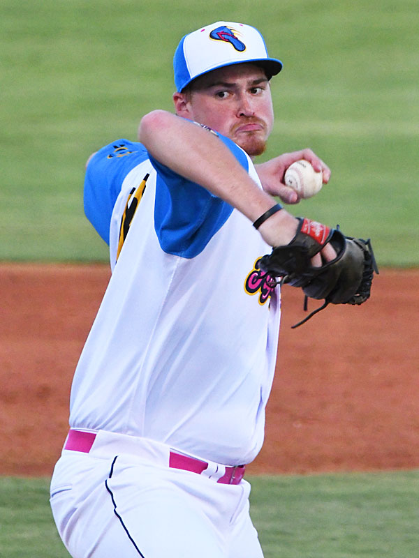 Flying Chanclas reliever Matthew Sesler pitched 3 1/3 scoreless inning and gave up only one hit on Friday, July 3, 2020, at Wolff Stadium. - photo by Joe Alexander