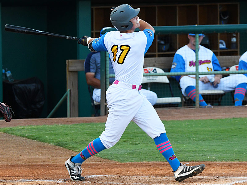 The Flying Chanclas' Grant Smith had three hits, three RBIs and scored three times on Thursday against the Brazos Valley Bombers at Wolff Stadium. - photo by Joe Alexander
