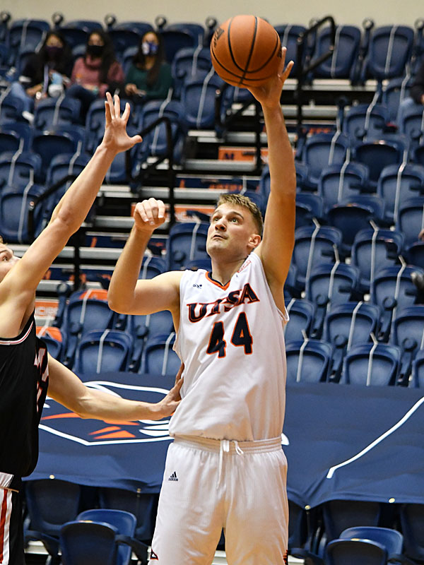 Luka Barisic had 18 points and 10 rebounds as UTSA beat Lamar 88-66 on Tuesday, Dec. 22, 2020, at the Convocation Center. - photo by Joe Alexander