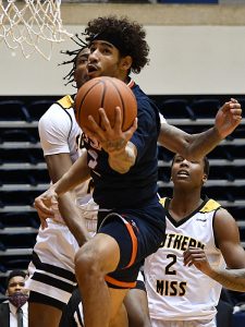 Jhivvan Jackson. UTSA beat Southern Miss 78-72 in Conference USA action at the Convocation Center on Saturday, Jan. 23, 2021. - photo by Joe Alexander