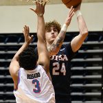 Jacob Germany. UTSA beat Florida Atlantic 86-75 at the Convocation Center on Saturday, Feb. 13, 2021, in the second game of a Conference USA men's college basketball back-to-back. - photo by Joe Alexander