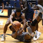 Phoenix Ford. UTSA beat UAB 96-79 in Conference USA on the Roadrunners' senior day for Jhivvan Jackson, Keaton Wallace and Phoenix Ford on Feb. 27, 2021, at the Convocation Center. - photo by Joe Alexander