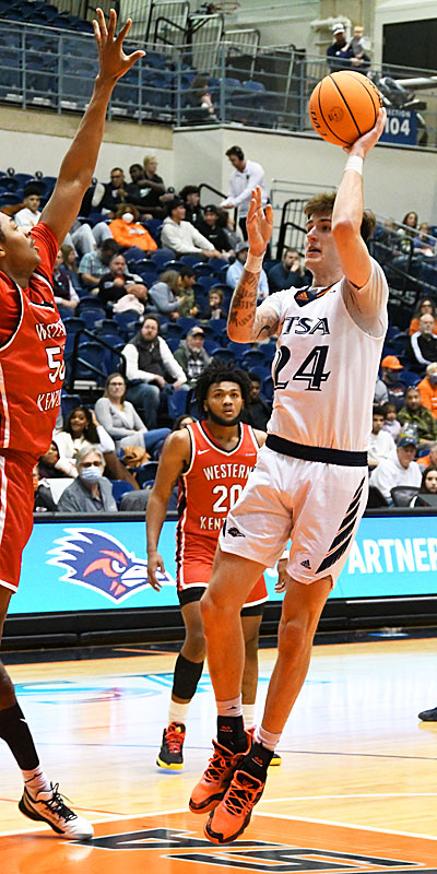 Jacob Germany. UTSA lost to Western Kentucky 71-65 in Conference USA men's basketball on Saturday, Feb. 12, 2022, at the Convocation Center. - photo by Joe Alexander