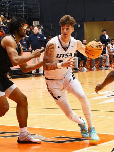 Jacob Germany. UTSA men's basketball beat Rice 82-71 on Saturday, March 5, 2022, at the Convocation Center in the Roadrunners' final game of the regular season. The Conference USA Tournament starts Tuesday. - photo by Joe Alexander