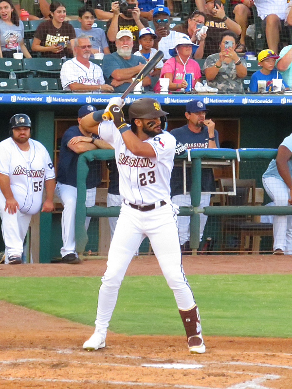 The San Diego Padres' Fernando Tatis Jr. playing in a injury rehab assignment for the San Antonio Missions against the Wichita Wind Surge at Wolff Stadium on Saturday, Aug. 6, 2022. - photo by Joe Alexander