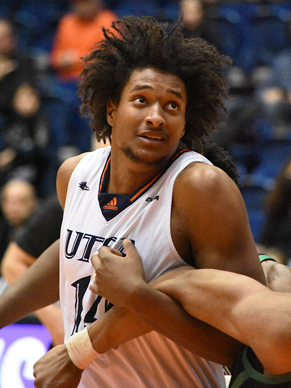 Massal Diouf. UTSA lost its Conference USA men's basketball opener to North Texas 78-54 on Thursday, Dec. 22, 2022, at the Convocation Center. - Photo by Joe Alexander