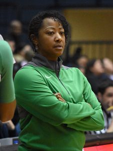North Texas coach Jalie Mitchell. North Texas beat UTSA 54-51 in Conference USA women's basketball on Thursday, Jan. 26, 2023, at the Convocation Center. - Photo by Joe Alexander