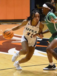Sidney Love. North Texas beat UTSA 54-51 in Conference USA women's basketball on Thursday, Jan. 26, 2023, at the Convocation Center. - Photo by Joe Alexander