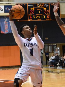 Japhet Medor. UTSA lost to UAB 83-78 in Conference USA men's basketball on Saturday, Feb. 18, 2023, at the Convocation Center. - Photo by Joe Alexander