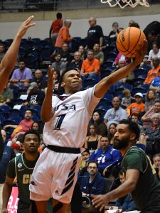 Japhet Medor. UTSA beat Charlotte 78-73 in Conference USA men's basketball on Thursday, March 2, 2023, in the final game of the regular season at the Convocation Center. - Photo by Joe Alexander