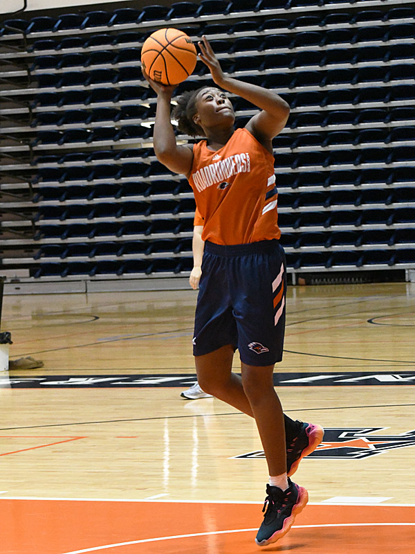 Cheyenne Rowe at UTSA women's basketball practice on Wednesday, Oct. 11, 2023, at the Convocation Center. - Photo by Joe Alexander
