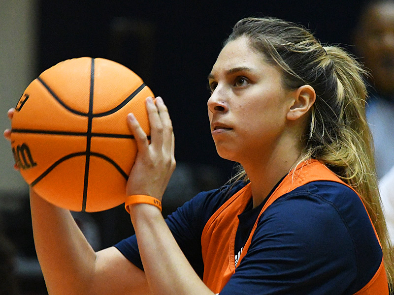 Emma Lucio at UTSA women's basketball practice on Wednesday, Oct. 11, 2023, at the Convocation Center. - Photo by Joe Alexander