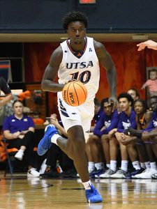 Chandler Cuthrell. UTSA beat Western Illinois 78-68 in overtime in men's basketball on Monday, Nov. 6, 2023, at the Convocation Center. - Photo by Joe Alexander