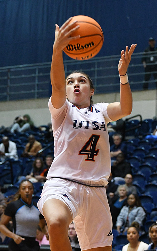 Siena Guttadauro. Texas State beat UTSA 65-57 in overtime in women's basketball on Thursday, Nov. 30, 2023, at the Convocation Center. - Photo by Joe Alexander