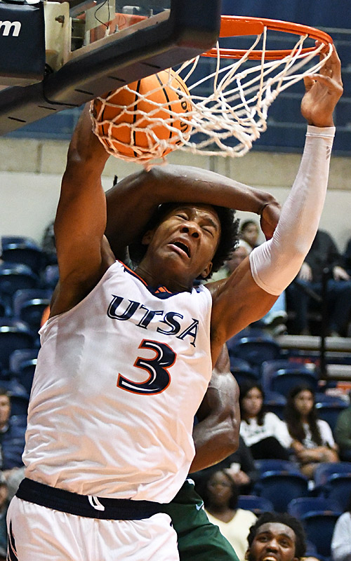 Trey Edmonds. UTSA beat Tulane 89-88 in American Athletic Conference men's basketball on Wednesday, Jan. 24, 2024, at the Convocation Center. - Photo by Joe Alexander