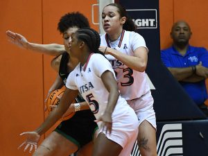 Kyleigh McGuire. UTSA beat North Texas 75-67 in overtime in American Conference women's basketball on Wednesday, Jan. 31, 2024, at the Convocation Center. - Photo by Joe Alexander