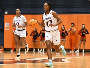 Aysia Proctor. UTSA beat South Florida 65-42 in American Athletic Conference women's basketball on Tuesday, Jan. 16, 2024, at the Convocation Center. - Photo by Joe Alexander
