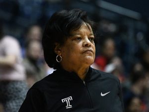 Temple women's basketball coach Diane Richardson. Temple defeated UTSA 56-48 in American Athletic Conference women's basketball on Thursday, Feb. 22, 2024, at the Convocation Center. - Photo by Joe Alexander