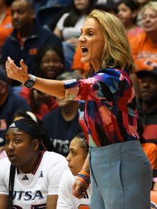 Karen Aston. UTSA beat Northern Colorado 80-62 in the first round of the WNIT on Thursday, March 21, 2024, at the Convocation Center. - Photo by Joe Alexander