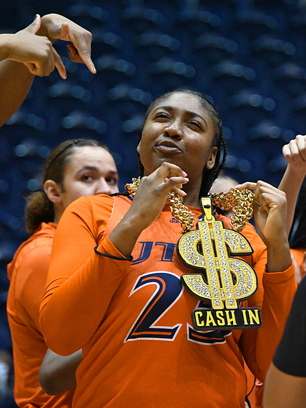 Idara Udo. UTSA beat Rice 60-52 in American Athletic Conference women's basketball on Tuesday, March 5, 2023, at the Convocation Center. - Photo by Joe Alexander