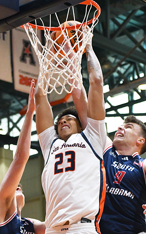 Matheo Coffi. UTSA men's basketball lost to South Alabama 82-58 on Sunday, Nov. 30, 2025, at the Convocation Center. - Photo by Joe Alexander