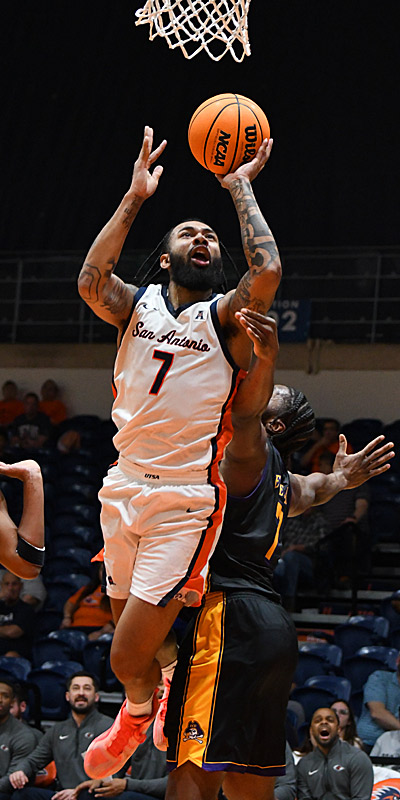 Jamir Simpson. UTSA lost to East Carolina 82-81 in American Conference men's basketball on Wednesday, Feb. 25, 2026, at the Convocation Center. - Photo by Joe Alexander
