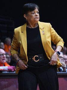 Temple coach Diane Richardson. UTSA beat Temple 52-43 in American Conference women's basketball on Tuesday, Feb. 10, 2026, at the Convocation Center. - Photo by Joe Alexander