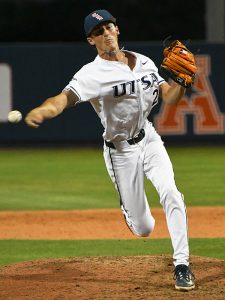 Relief pitcher and winner Sam Simmons. UTSA beat A&M-Corpus Christi 3-1 on Tuesday, March 24, 2026, in non-conference baseball at Roadrunner Field. - Photo by Joe Alexander