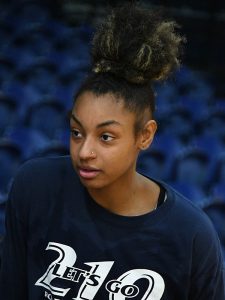 UTSA women's basketball sophomore guard Damara Allen at practice on Wednesday at the Convocation Center. UTSA is preparing to play UConn in the NCAA Tournament. - Photo by Joe Alexander