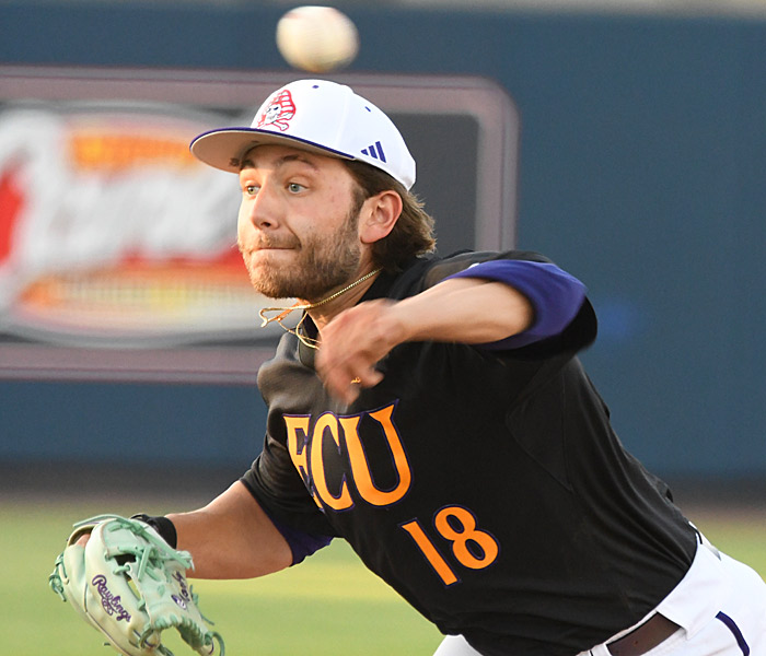 East Carolina pitcher Ethan Norby. East Carolina beat UTSA 3-0 in American Conference baseball on Friday, March 27, 2026, at Roadrunner Field. - Photo by Joe Alexander