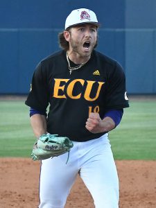 East Carolina pitcher Ethan Norby. East Carolina beat UTSA 3-0 in American Conference baseball on Friday, March 27, 2026, at Roadrunner Field. - Photo by Joe Alexander