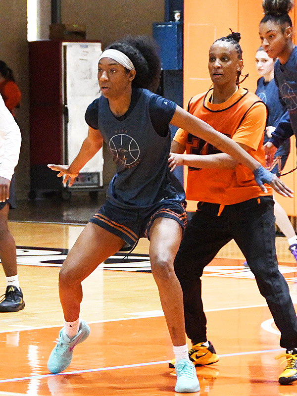 UTSA women's basketball sophomore guard Mia Hammonds at practice on Wednesday at the Convocation Center. UTSA is preparing to play UConn in the NCAA Tournament. - Photo by Joe Alexander