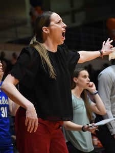 Tulsa coach Angie Nelp. UTSA women's basketball lost to Tulsa 53-41 in the Roadrunners' final home game of the season on Wednesday, March 4, 2026, at the Convocation Center. - Photo by Joe Alexander