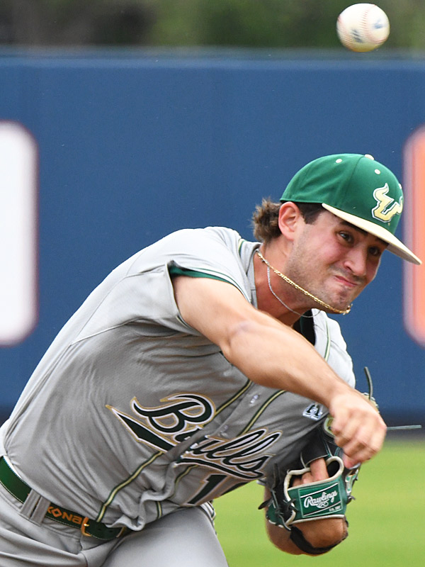 South Florida pitcher Michael Senay. UTSA beat South Florida 7-3 on Saturday in the first game of an American Conference baseball doubleheader at Roadrunner Field. - Photo by Joe Alexander