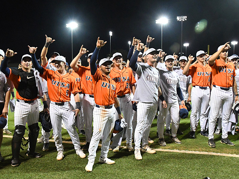 UTSA baseball beat UAB 19-9 in 7 innings on Friday night, May 15, 2026, at Roadrunner Field to clinch the American Conference regular-season title. - Photo by Joe Alexander