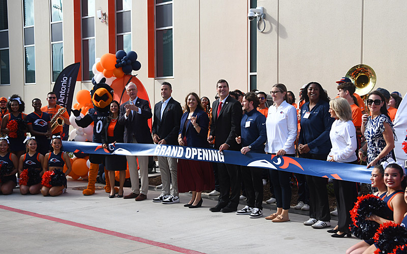 Ribbon cutting at UTSA for the grand opening of the UTSA Basketball and Volleyball Training Center. - Photo by Joe Alexander