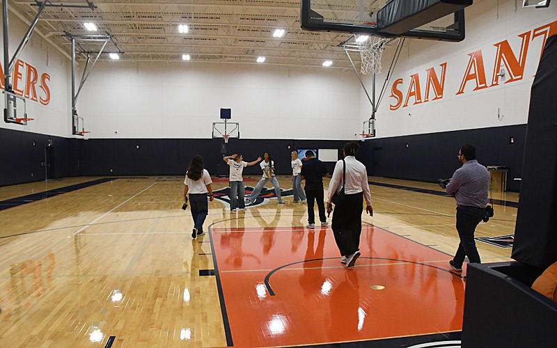 Inside the new facility at UTSA for the grand opening of the UTSA Basketball and Volleyball Training Center. - Photo by Joe Alexander