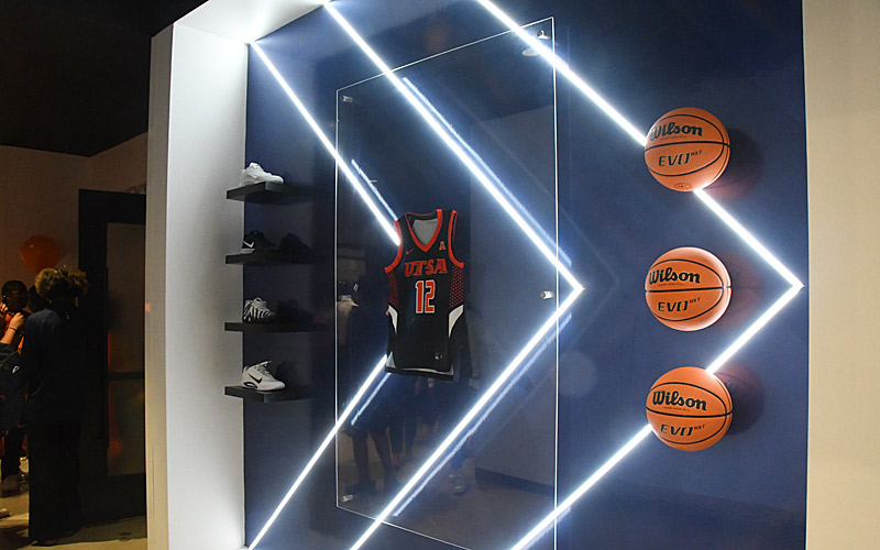 Inside the new facility at UTSA for the grand opening of the UTSA Basketball and Volleyball Training Center. - Photo by Joe Alexander