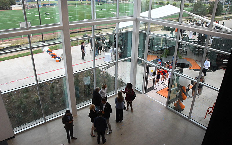 Inside the new facility at UTSA for the grand opening of the UTSA Basketball and Volleyball Training Center. - Photo by Joe Alexander