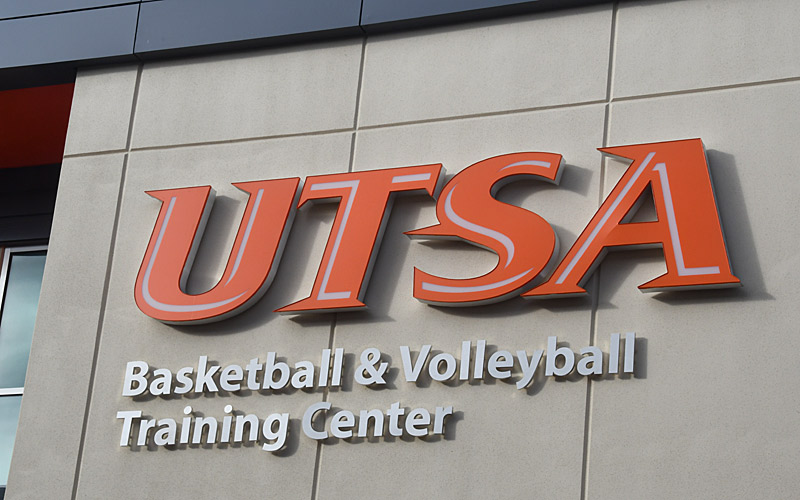 At UTSA for the grand opening of the UTSA Basketball and Volleyball Training Center.